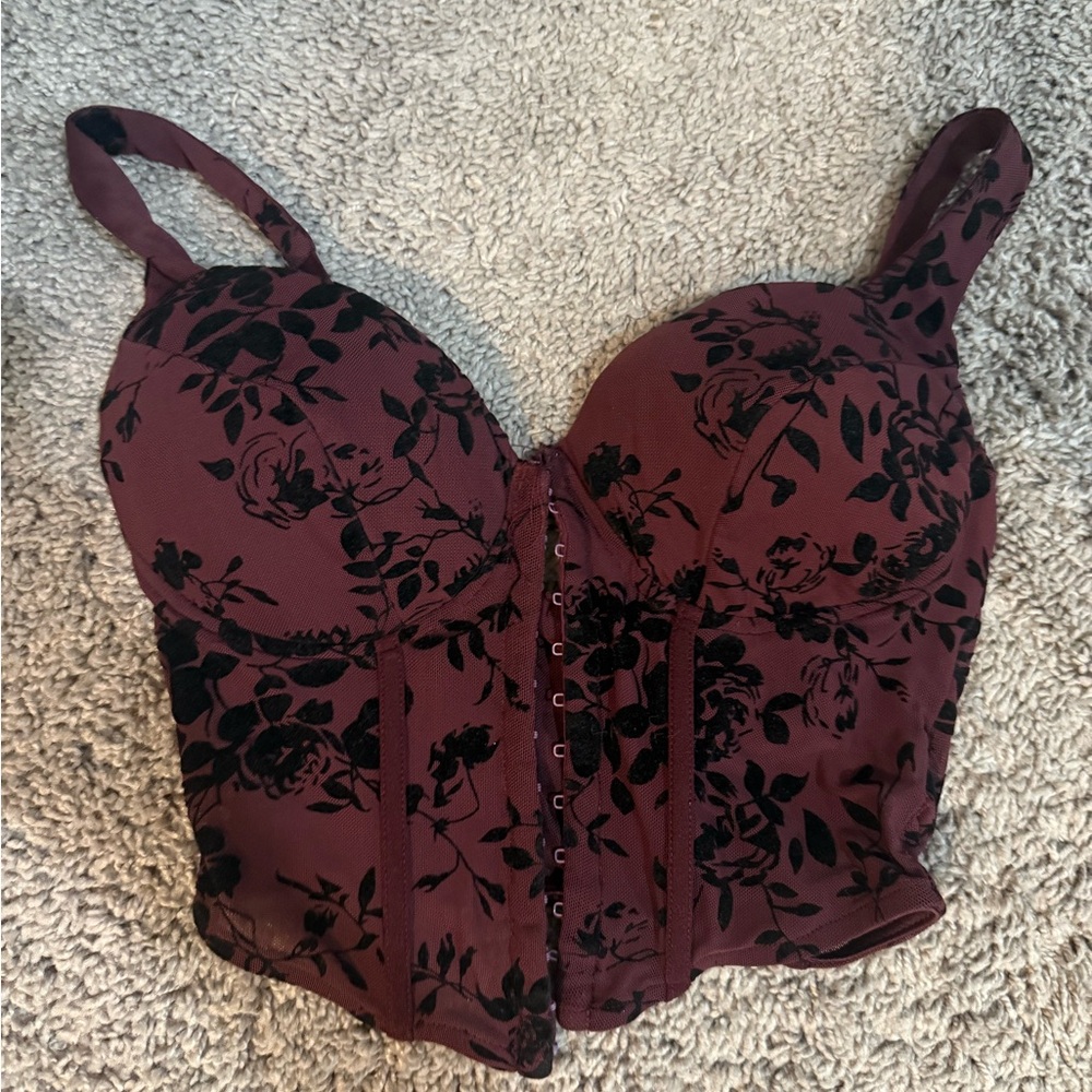 Windsor Floral Burgundy Bustier Corset